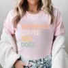 Weekends Coffee and Dogs Trend Print T Shirt Short Sleeve Summer Clothes Women Clothing Fashion Graphic T-shirt Mom Tee Tops