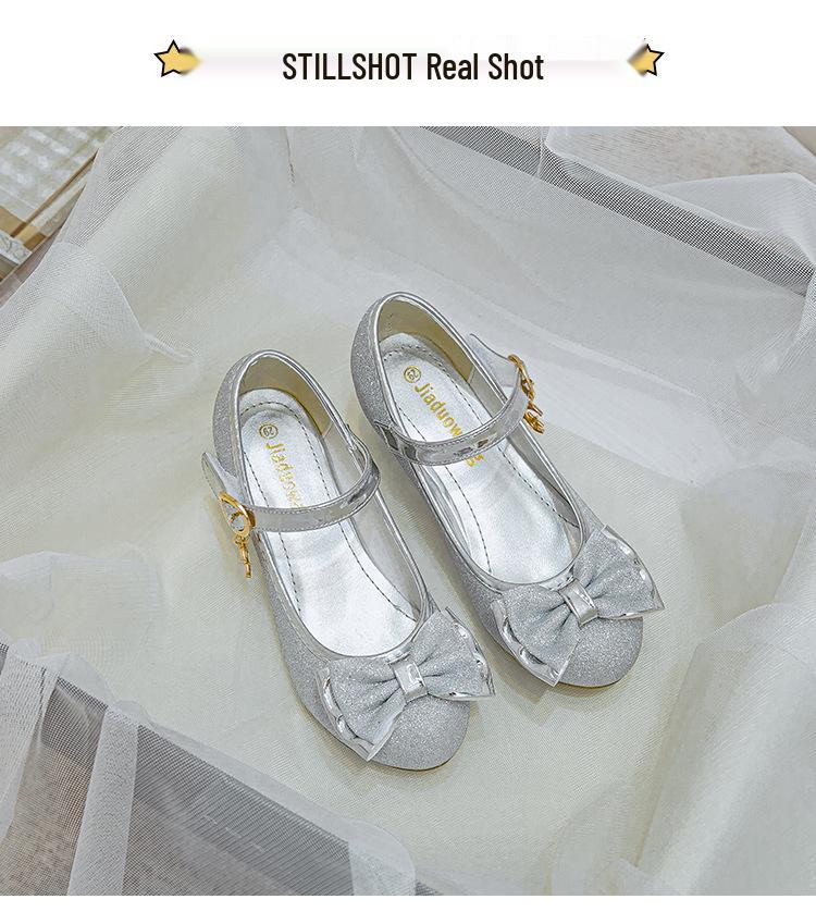Kristall-Leder Prinzessinnenschuhe für kleine Mädchen - 2025 Frühling/Herbst High-Heel Kinderschuhe