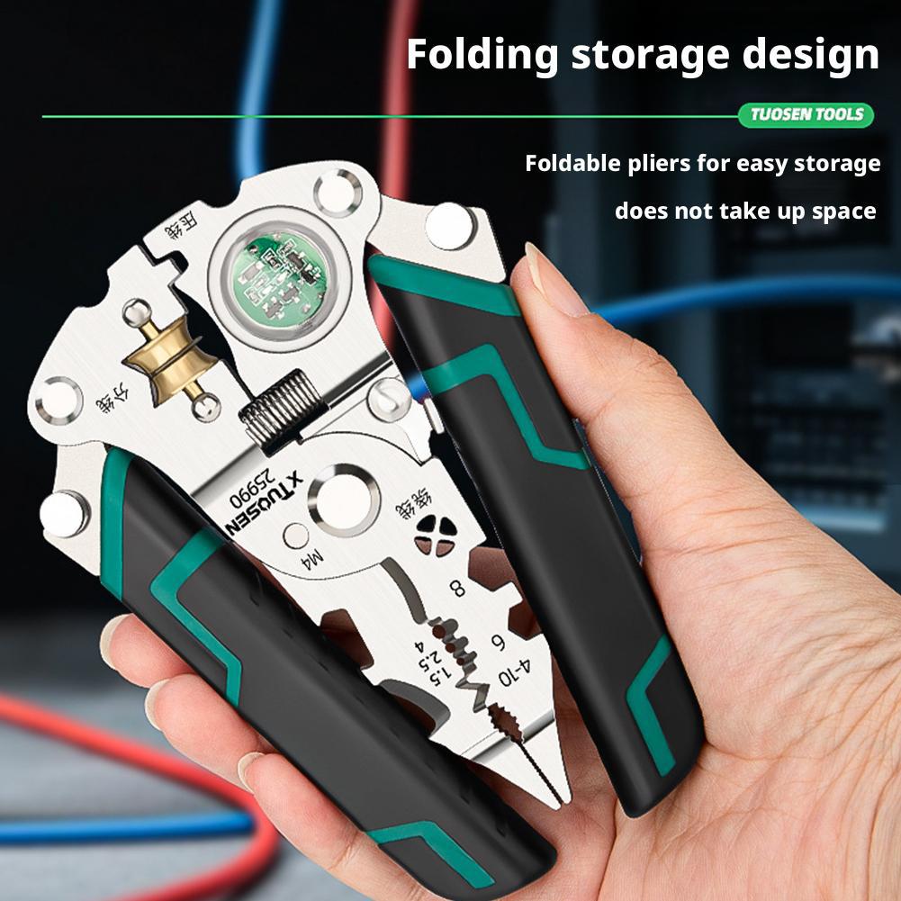 Foldable Electrician Stripping Pliers Cutter Cutting 4 Wire Electrician In Pliers Crimping Stripping Tools 1 Pliers And S3P0