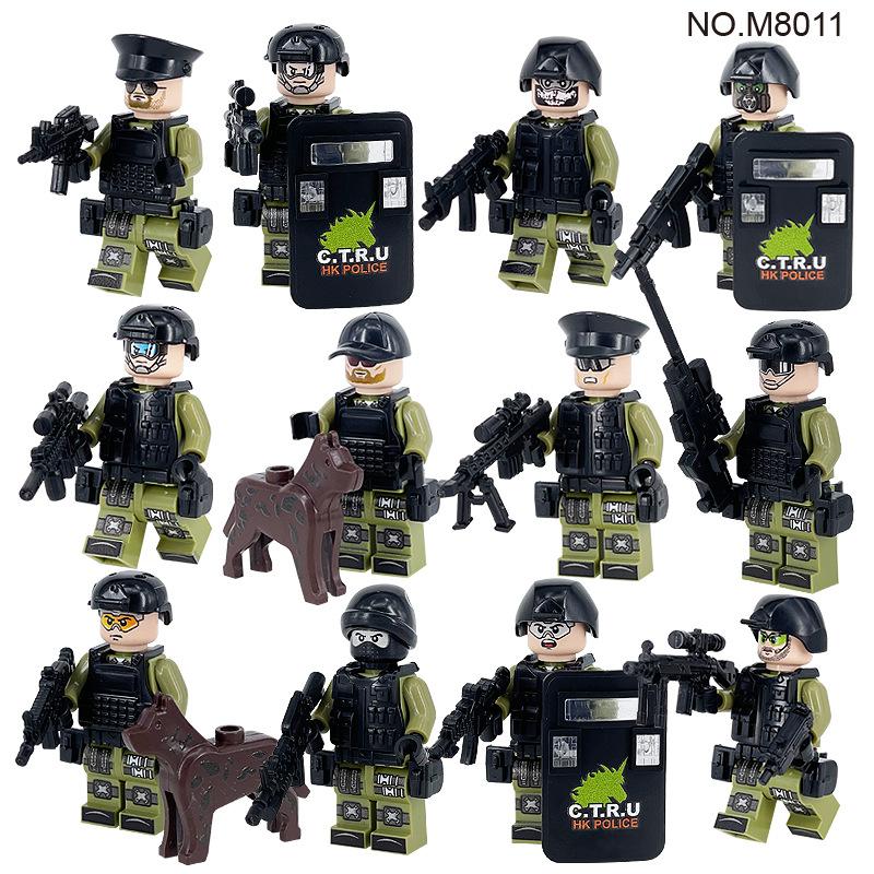 Military Series Special Forces Special Police Soldiers Scouts Kayak Explosion-proof Police Building Blocks Ghost Special Police