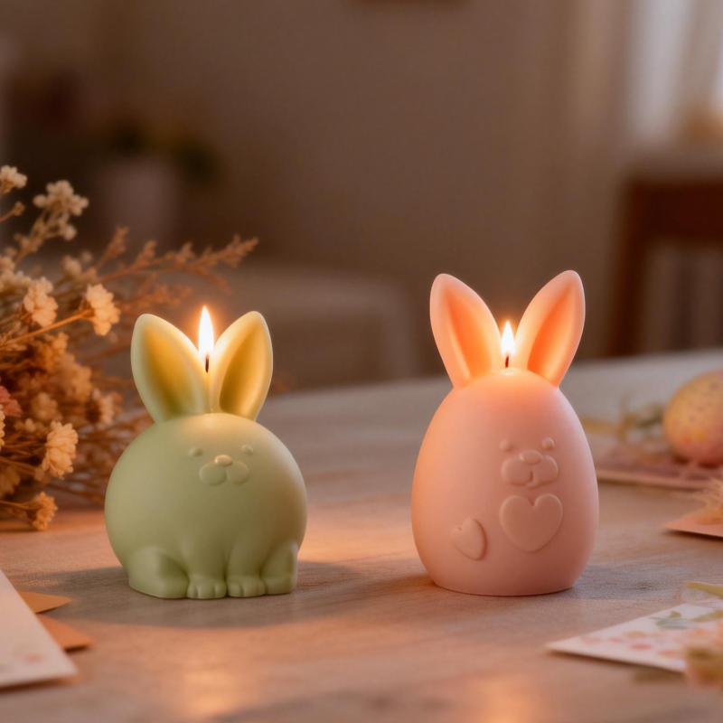 Diy Easter Fat Rabbit Candle Silicone Mold Cute Easter Egg Rabbit Gypsum Resin Candle Mold Home Festival Decoration Gift