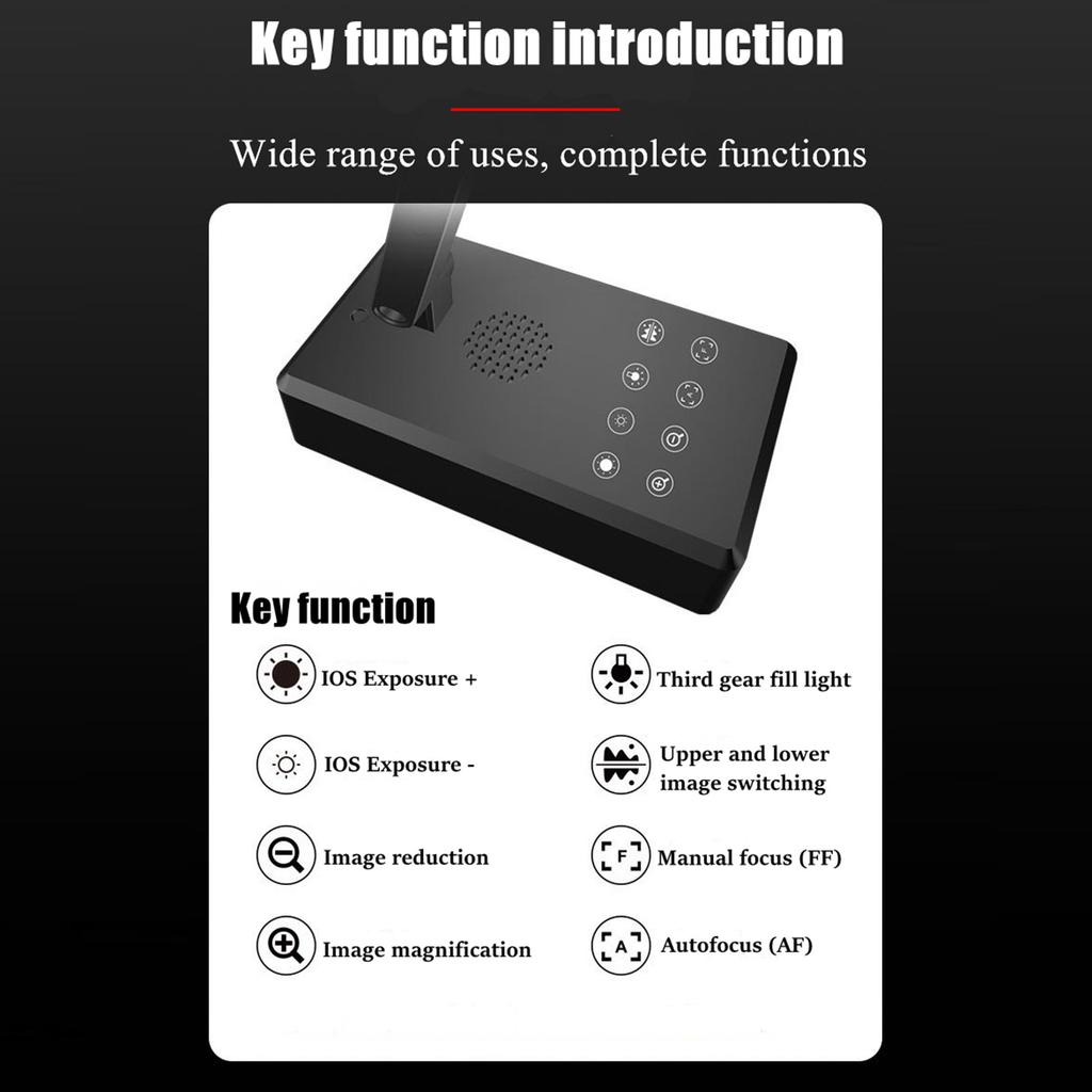4K USB Document Camera 16MP Webcam Visualiser Image Invert Foldable for Live Demo Web Conferencing Work with Windows