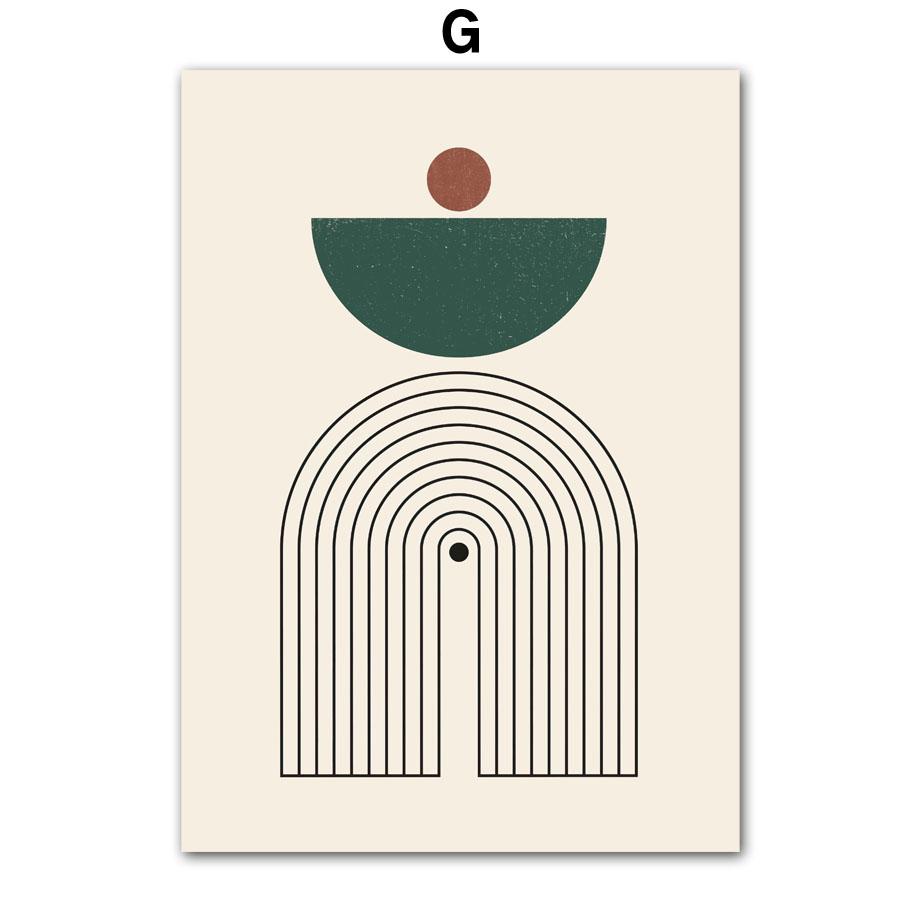 Boho Geometric Shapes Leaf Sun Posters And Prints Canvas Painting Nordic Abstract Wall Art Pictures Living Room Home Decor