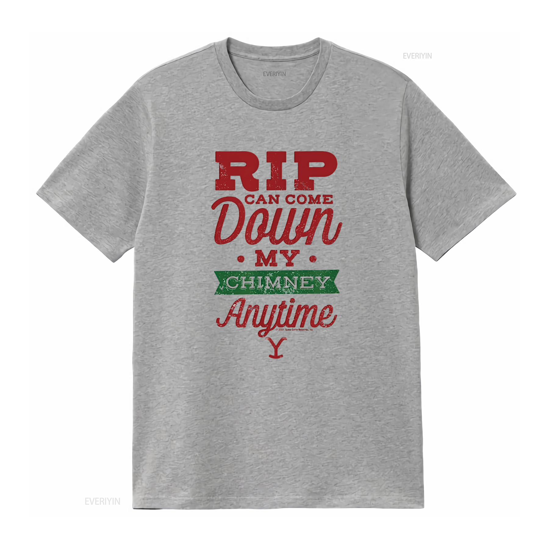 Rip Can Come Down My Chimney Anytime Women s Print T Shirt Perfect for Summer vintage Washed Stretched graphic Comfortable S