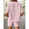 Summer Women Shorts Short Sleeve Tops Dressy Batshirt Suit Fashion Shorts Two Piece Set Casual Suit
