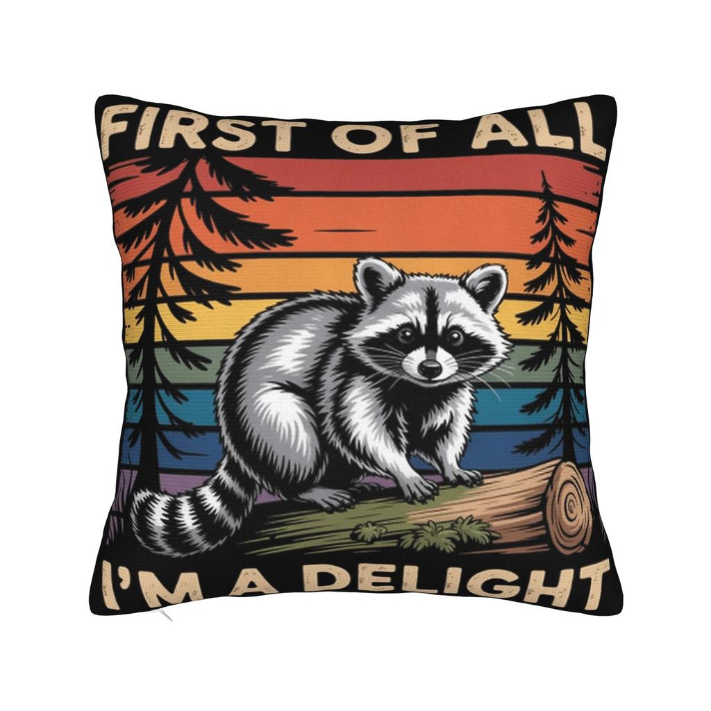 Prima di tutto SONO UN DELIZIOSO Divertente Procione Federe Cuscino Stuff Stampato Copricuscino Regalo Copricuscino Decorativo Sedia Multi-Taglia