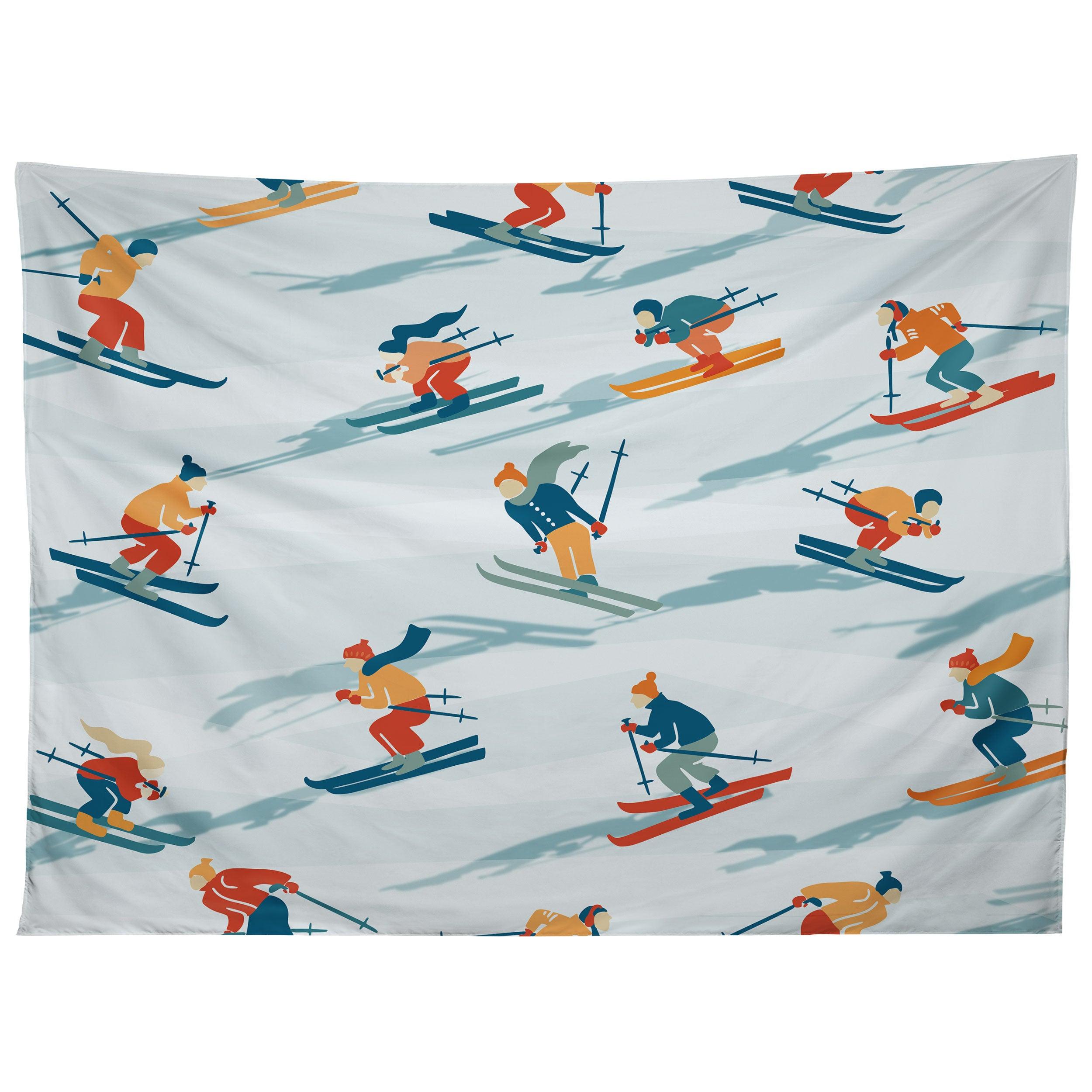 RETRO SPORTIVE SKI ALPINE LIGHT tapestry 75x100 чёрный