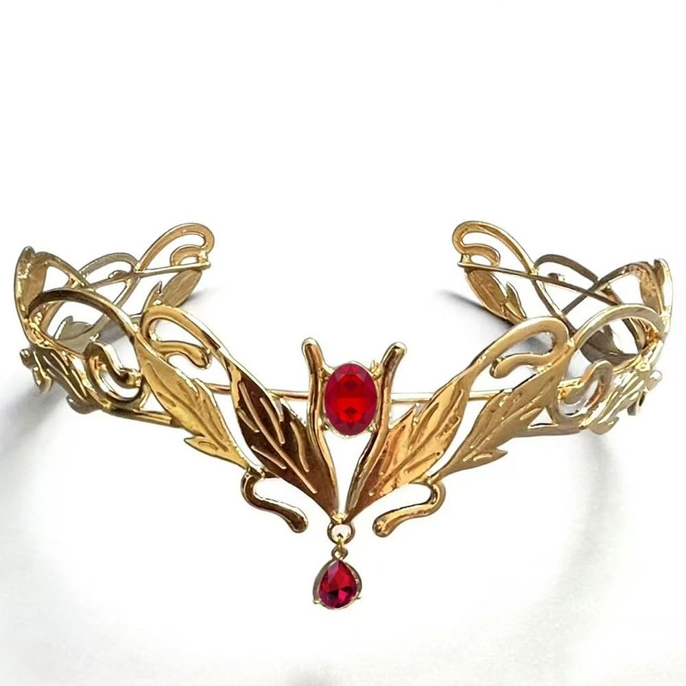 Elegant King Round Elves Crown Baroque Zinc Zinc Alloy Rhinestone Headdress Goddess Tiaras  Wedding Ceremony