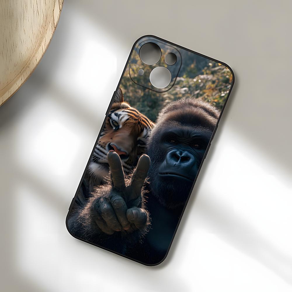 Funny Monkey Phone Case For IPhone 17 Pro Max 15 Pro 16 14 Plus 12 13 Mini 11 Pro Shockproof Soft Cover