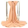 Solid Color Pom Pom Bubble Chiffon Hijab Scarf Fashion Women Long Shawl Wrap Muslim Headband Islamic Sjaal Turban