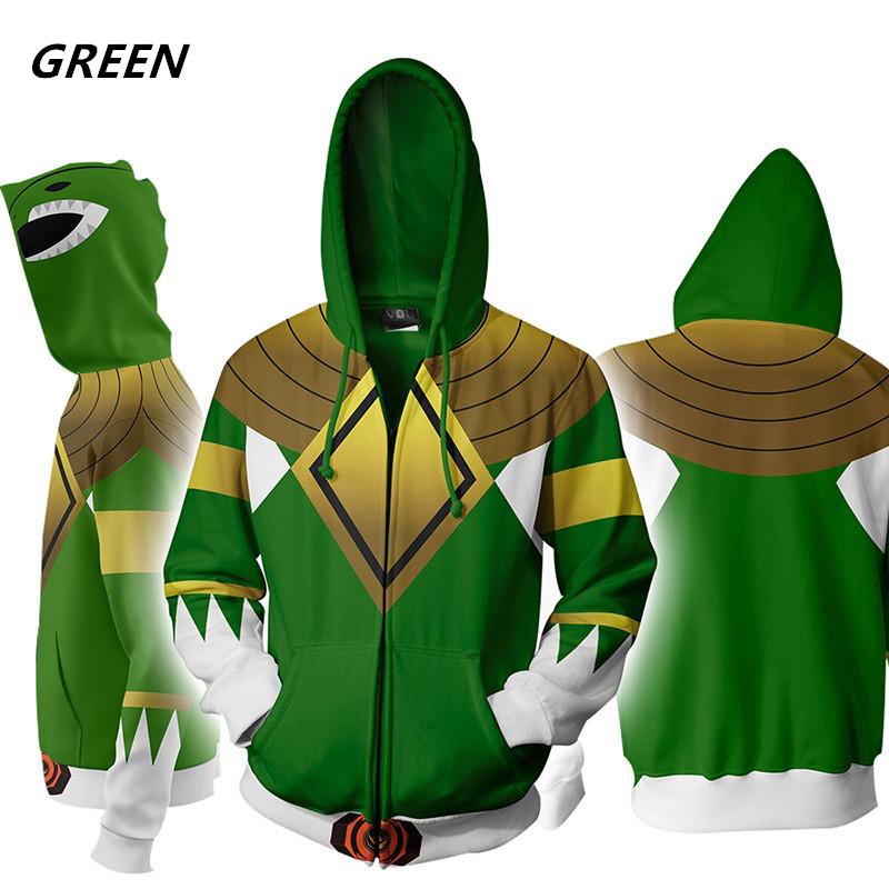 Men Women Sweatshirt Power Rangers Cosplay Hoodie Costume Superhero Cosplay Halloween Party Streetwear Tops