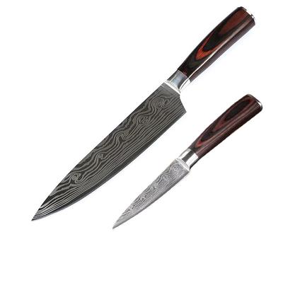 7cr17 Kochmesser Farbe Holzgriff 8 Zoll Küchenmesser Fleischerbeil 3,5 Zoll Obstmesser