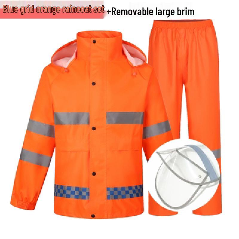 Kids Orange Reflective Rain Suit