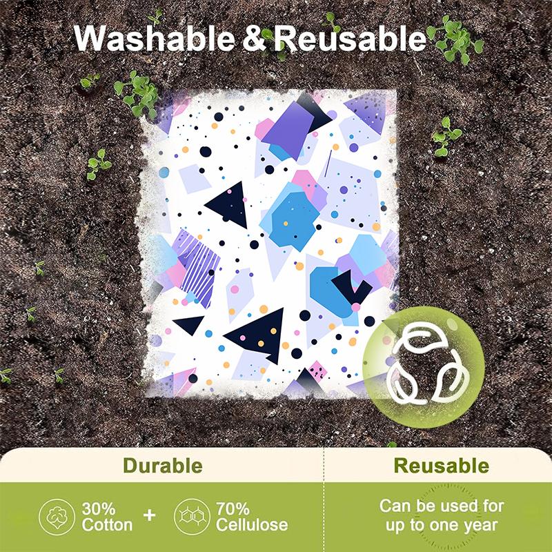 6PCS Swedish Dishcloths Biodegradable Eco-Friendly Dish Rags Reusable Absorbent Kitchen Washable Cleaning Cloths Geometry Pattern Dish Towels