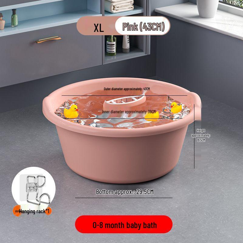 Extra Large Durable Plastic Washbasin for Laundry, Dormitory, Foot Soaking, and Baby Bathing
