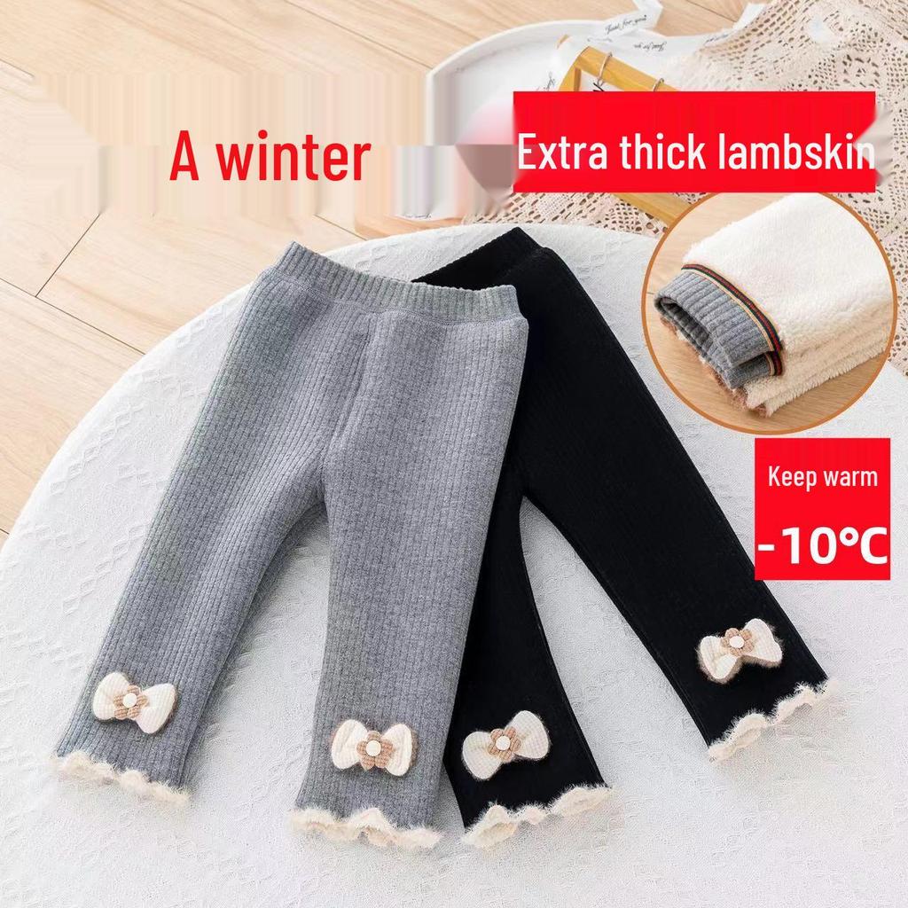 Extra dicke, fleecegefütterte Mädchenleggings – Hohe Taille, kuschelige Winterbekleidung