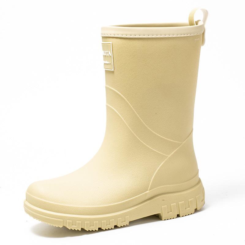 New medium and high tube rain shoes women's fashion integrated velvet cotton rain boots adult non-slip waterproof women's water shoes