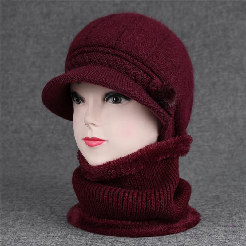 Hat Female God Mother Knitted Wool Hat Grandma Piled Thick Warm Elderly Cold Cotton Hat