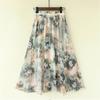 Summer Chiffon Skirt Long Plus Size Skirt Bohemian Floral Big Swing Female Beach Skirt Long Skirt Women's A-line Skirt