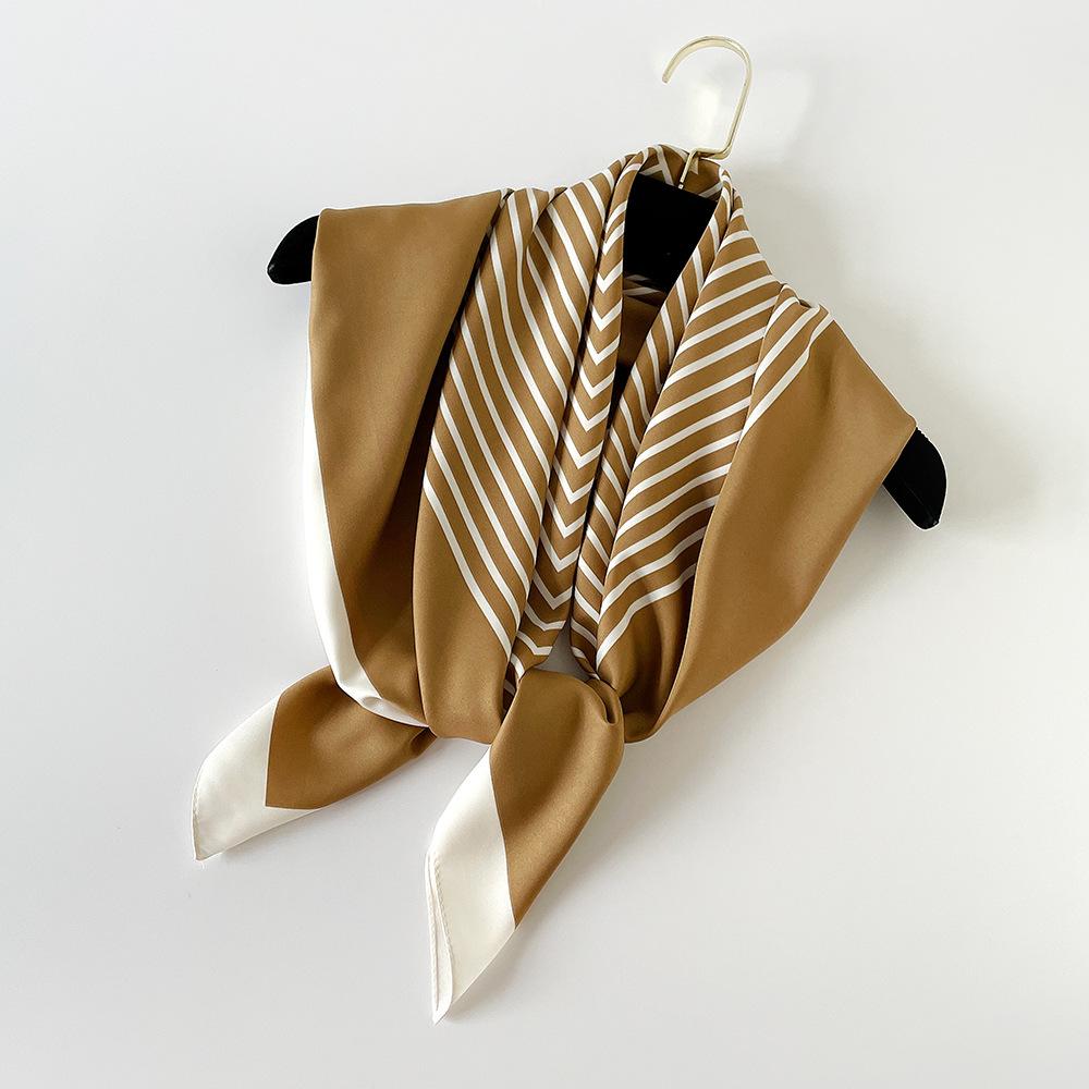 Versatile Printed Large Square Scarf for Women Professional Decorative Scarf Spring and Summer Imitation Silk Scarf Literary Decorative Scarf