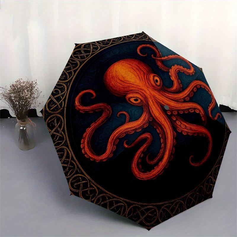 Octopus Tapestry Wall Hanging - Nautical Decor, Sea Life Art, Coastal Home Decor Umbrella, Portable 3-Fold Compact Umbrella for Men & Women R149