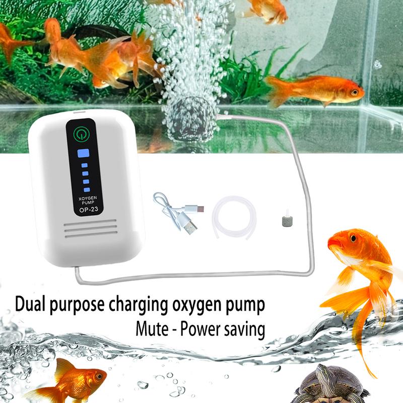 70H/40H Rechargeable Aquarium Oxygen Air Pump USB Ultra Silent Fishing Outdoor Oxygen Pump