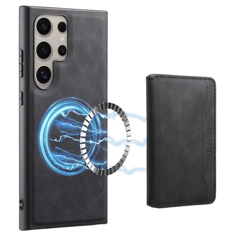 

Чехол DENIOR D13 для Samsung Galaxy S24 Ultra, съемная магнитная кожаная задняя крышка с отделениями для карт