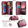 For Samsung Galaxy S25 Edge Leather Case CASEME C36 Zipper Multiple Card Slots Phone Cover with Straps