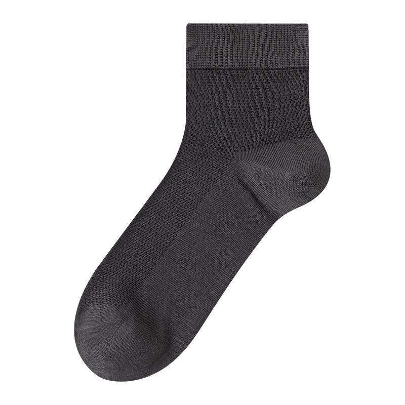 

Мужские весенне-летние ультратонкие прохладные сетчатые дышащие 7A антибактериальные и антизапаховые деловые гольфы 1 pair темно-серого