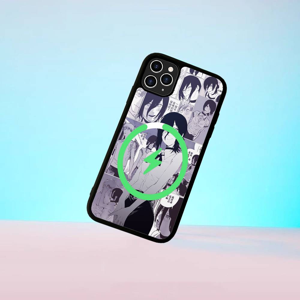 Anime C-Chainsaw Man Magnetic Matte Phone Case For IPhone 16 17 15 14 13 12 11 For Magsafe Wireless Charge Cover