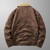 Autumn and Winter Suede Jacket Men's Velvet Thickened Lapel Multi-pocket Sherpa Warm Jacket