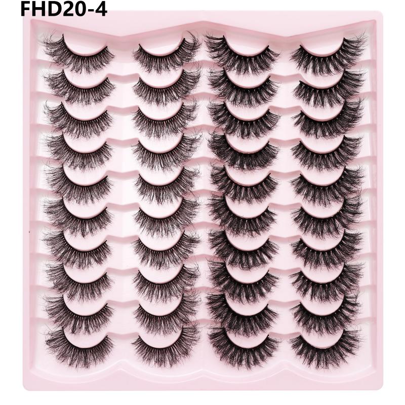 20 Pairs Faux Mink Lashes 3D Fluffy Natural Lashes Makeup False Eyelashes Russian Strip Lashes Eyelash Extension