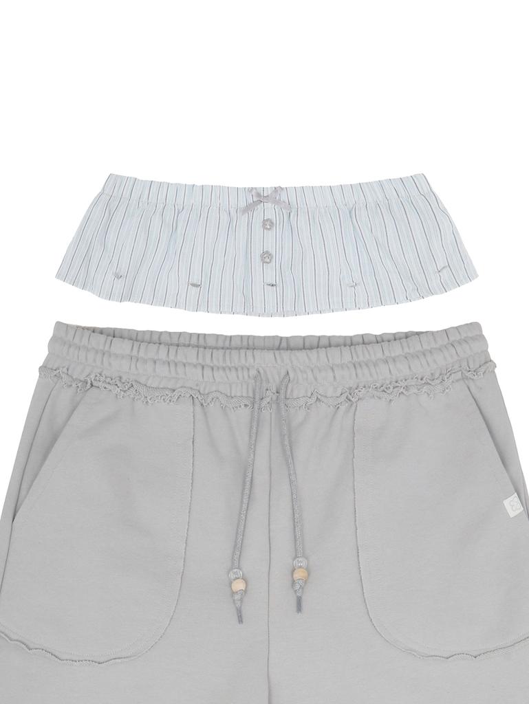 TUOMIO Detachable Bermuda Sweatpants [Grey]