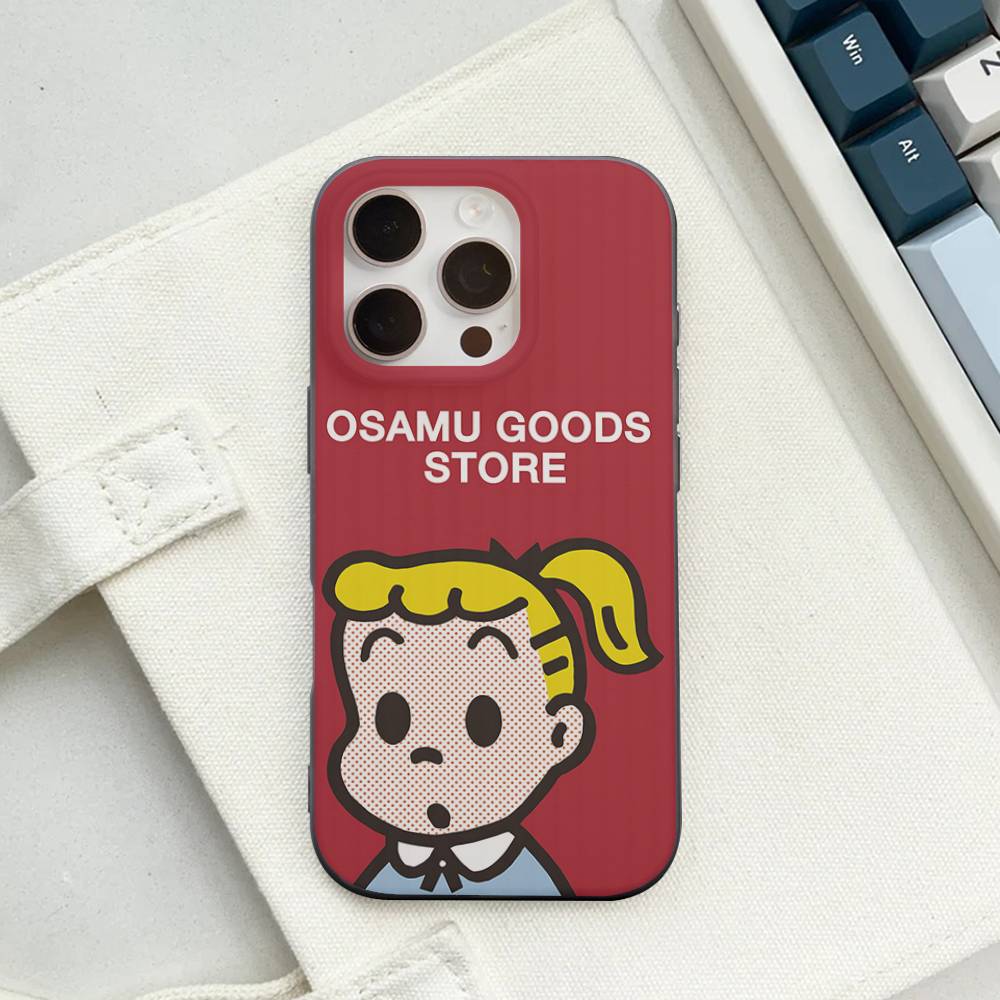 Fashion Osamu Goods Phone Case For IPhone 17 16 15 14 13 12 11 Pro Max Plus Corrugated Bumper Back Cover Shell
