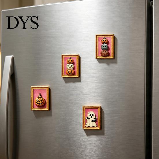 Waterproof Fridge Magnets Halloween Pumpkin Frame Refrigerator Magnet, Vintage Ghost Durable Magnetic Decor Whiteboard Decorative Magnet for