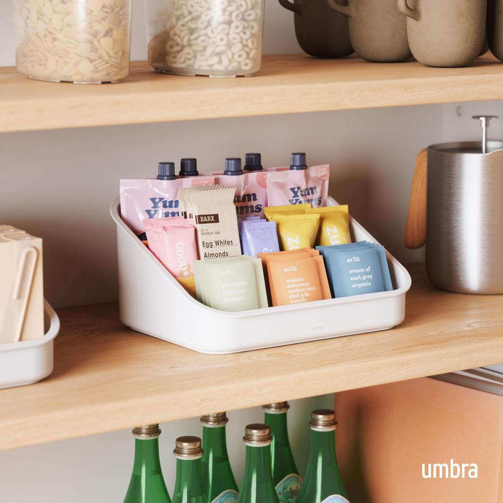 Umbra Bellwood Paket Küchenaufbewahrungs-Organizer, Weiß/Natur,