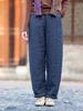 Winter Cotton Linen Women's Quilted Slimming Warm Pants