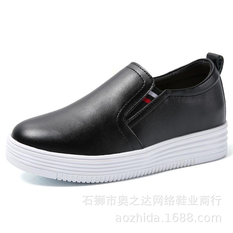 

2025 Spring and Autumn thick-soled lazy shoes women s loafers, small white shoes women s casual leather sports board shoes 40 чорний