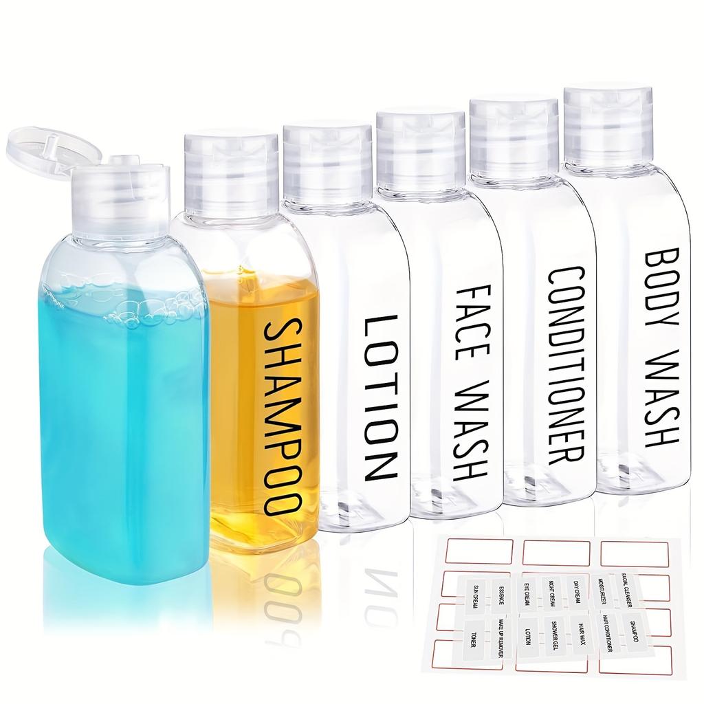 6pcs TSA-Approved Leakproof Travel Bottles, Conditioner, Body Wash & More - Portable & Secure Design for Travel Essentials