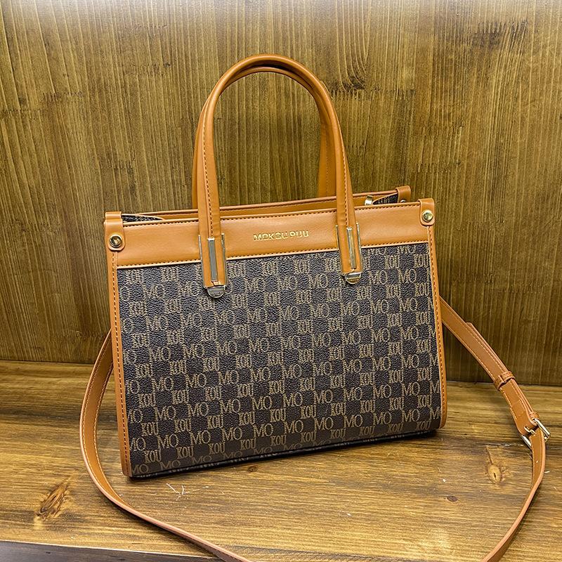 New trendy women's bag retro letter printing handbag versatile commuter women's tote bag shoulder messenger bag