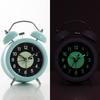 Classical Double Bells Metal Alarm Clock Quiet Nonticking Bright Night Lamp Dials Bedroom Clock for Heavy Sleepers