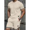 Men's Solid Color Short-sleeved Suit Shorts Two-piece Suit