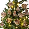 Natural Wood Christmas Hanging Decorations Vintage Inspires Carved Designs Pendant For Indoor Fireplaces Tree