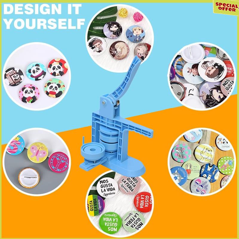 A34R New Bajituo Pressing Mold 58Mm Blank Button Badge For Button Making Machine, Badge Button Press Refill, Film And Base серебряный