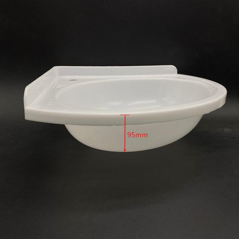 Kompaktní trojúhelníkové umyvadlo na rohové stěny pro malé prostory, byty nebo balkony