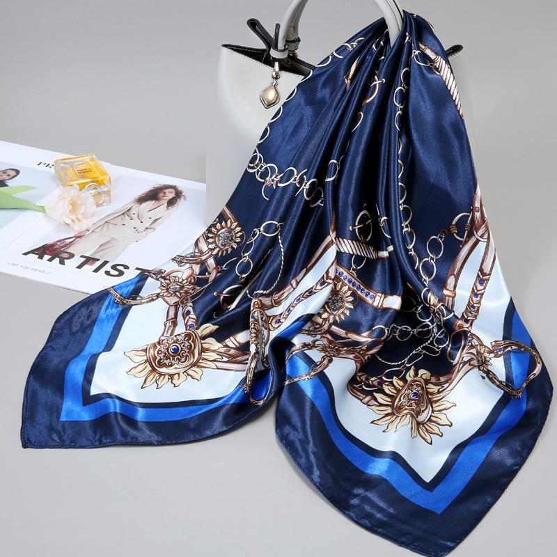 90 Square Scarves, Silk Scarves, Women's New Spring and Summer High-end Sense Versatile, Thin Scarves, Shawls Outside