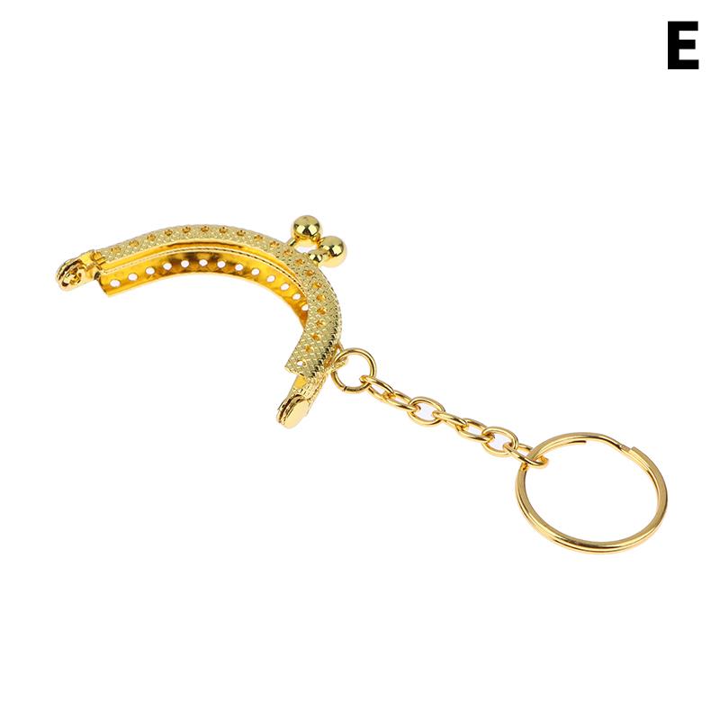 1 Stück 5 cm Metall-Geldbörsenrahmen für Taschen mit Schlüsselring-Hardware, Kussverschluss für die Tasche, Geldbörse, Clutch, Taschen, Nähzubehör