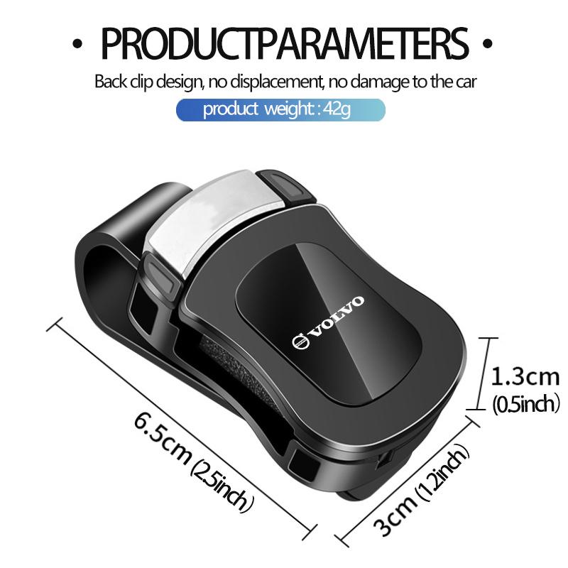For Volvo Car Glasses Sunshade Clip Sun Visor Hanger Auto Storage Holder XC90 V90 V60 XC60 S80 S60 S90 C40 XC40 V70 XC70