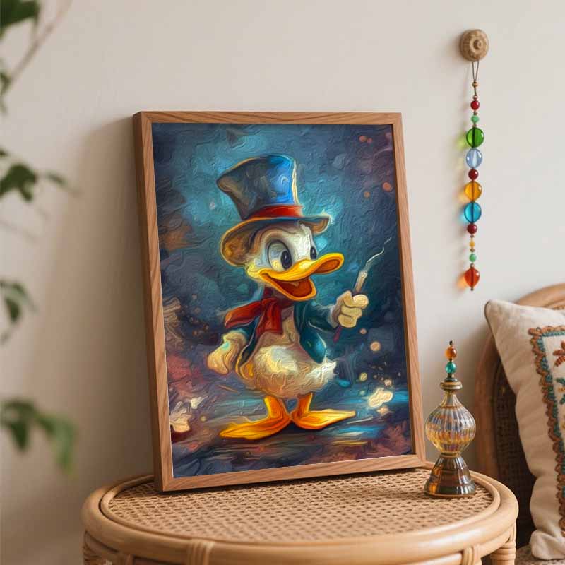 Disney Donald Duck oil painting art handmade diy painting home decoration gift