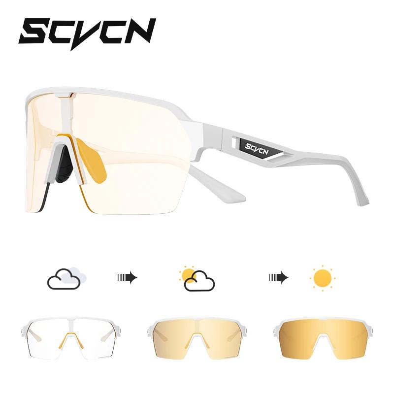 SCVCN Cycling Glasses Photochromic Sunglasses for Men Outdoor Sports Glasses UV400 Eyewear MTB Cycling Goggles Bicycle Women